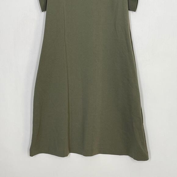 COS Sheath Dress Women's Size XS Green Ruffle Trim Crew Neck Casual Dress - Picture 4 of 8
